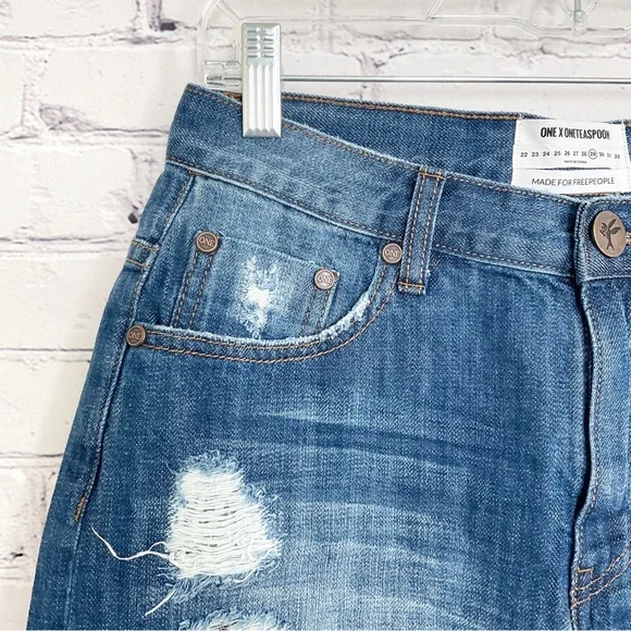 New One Teaspoon High Waist Bonita Shorts Cut Off Distressed Size 29